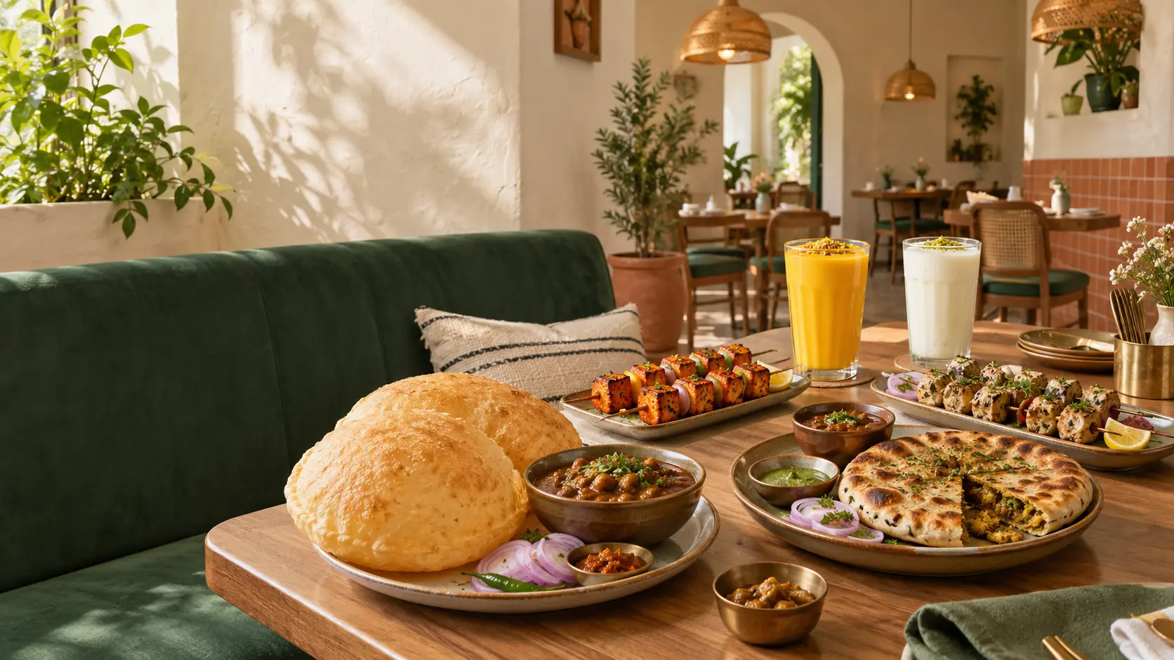 A generous spread of Kulcha Ganj Punjabi dishes